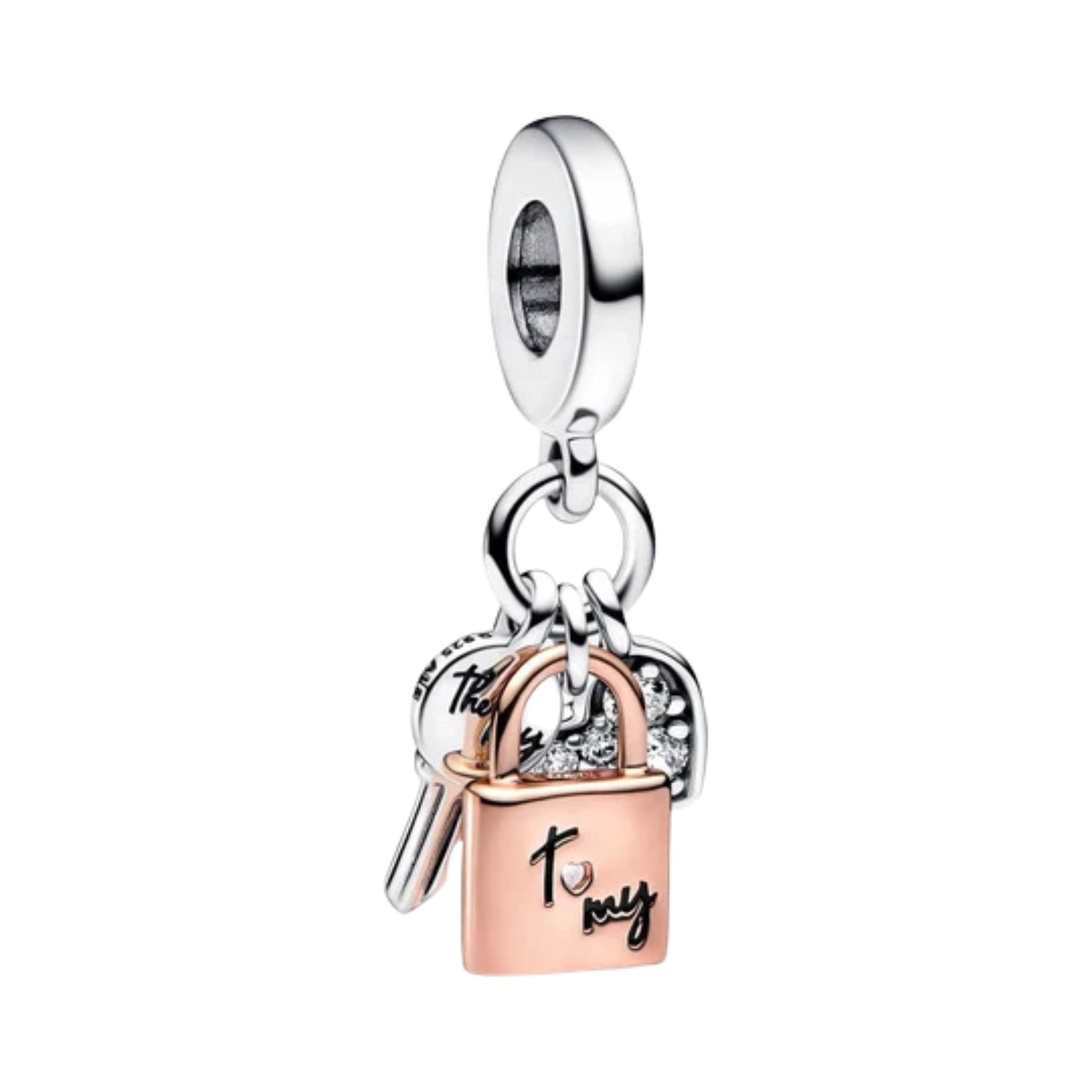 Love & Couple Charm Beads for Bracelet | Heart, Lock, Bell & Rose Gold Charms | Romantic Jewelry Gift for Women