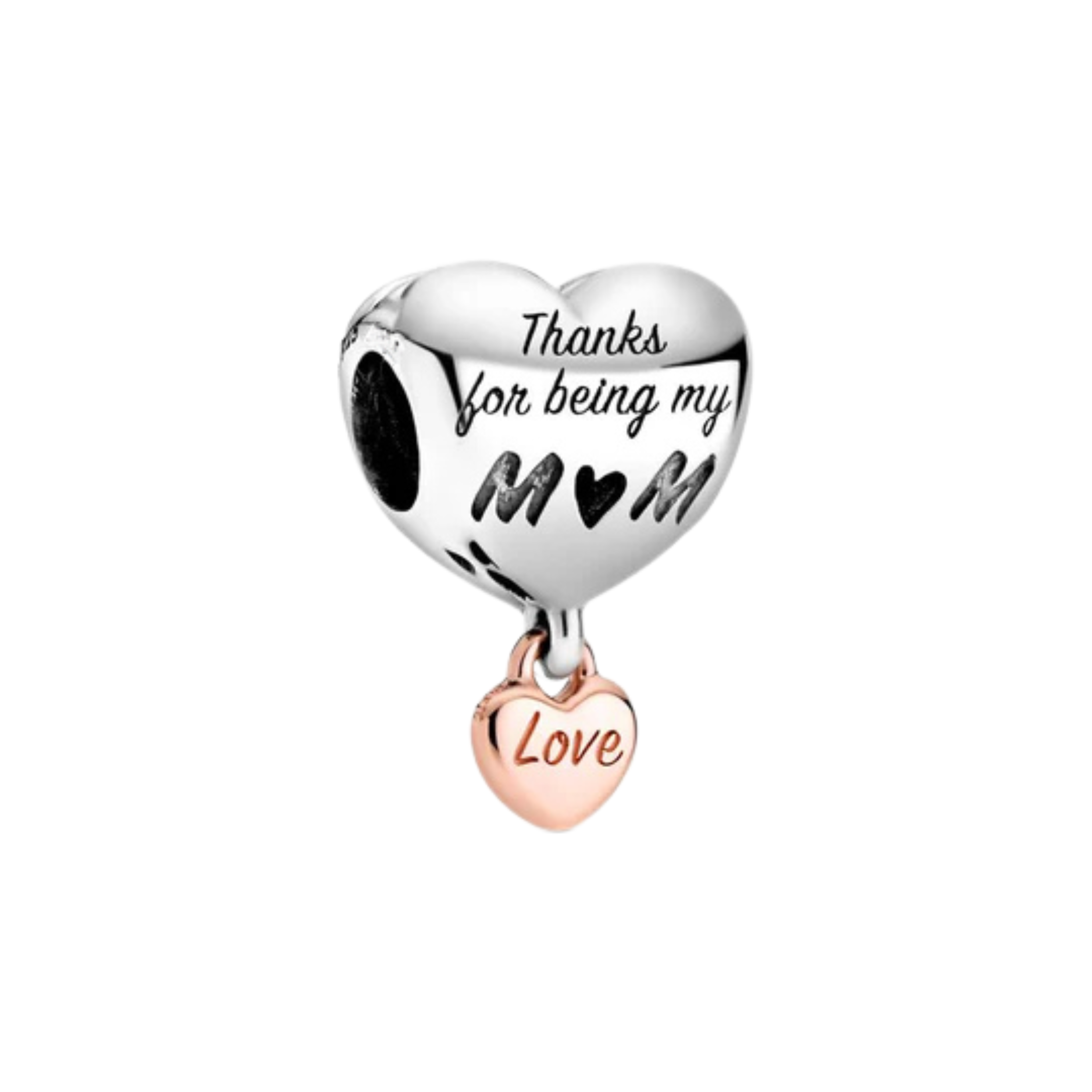 Love & Family Charm Beads for Bracelet | Mom, Best Friend, Heart & Rose Gold Charms | Gift for Women
