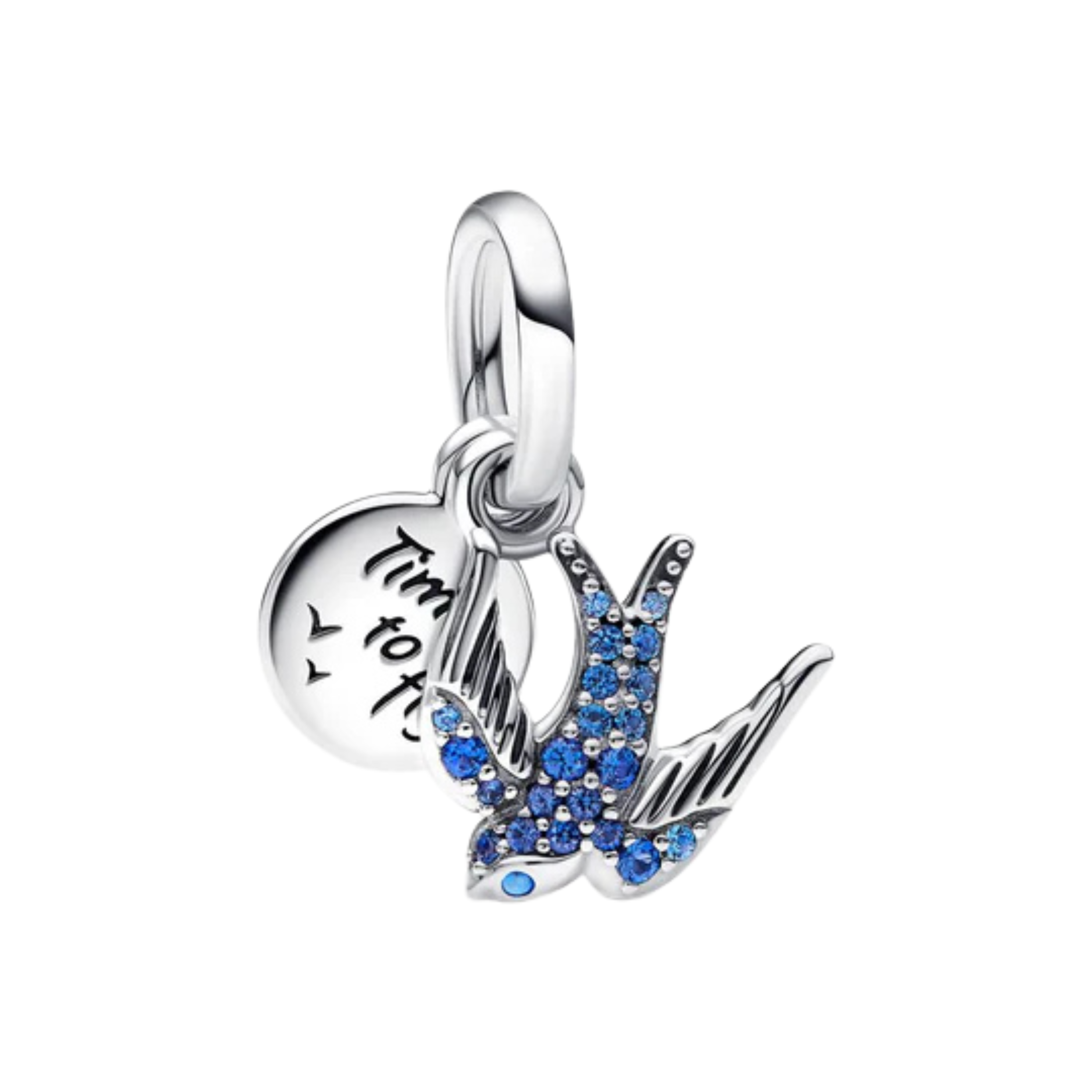 “Time to Fly” Swallow Charm | Blue Bird Dangle Charm | Freedom & New Beginnings Jewelry Gift