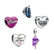 Abalorios de dijes de amor y mamá para pulsera | Dijes de corazón, mamá y lindos | Regalo de joyería significativo para mujeres