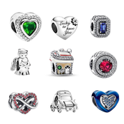 Abalorios con Encanto Significativo para Pulsera | Dijes de Corazón, Infinito, Ángel y Cristal | Regalo de Joyería para Mujer