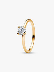 Anillo solitario de plata 925 con circonita cúbica