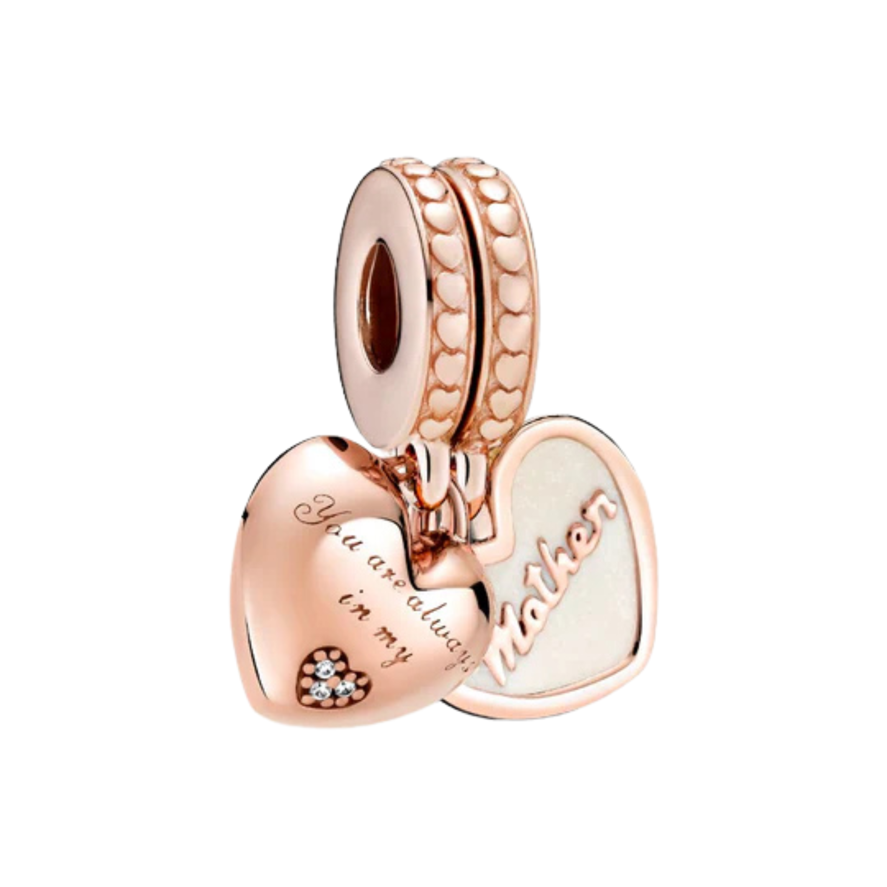 Rose Gold Charm Beads for Bracelet | Elegant Flower, Heart & Crystal Charms | Luxury Jewelry for Women