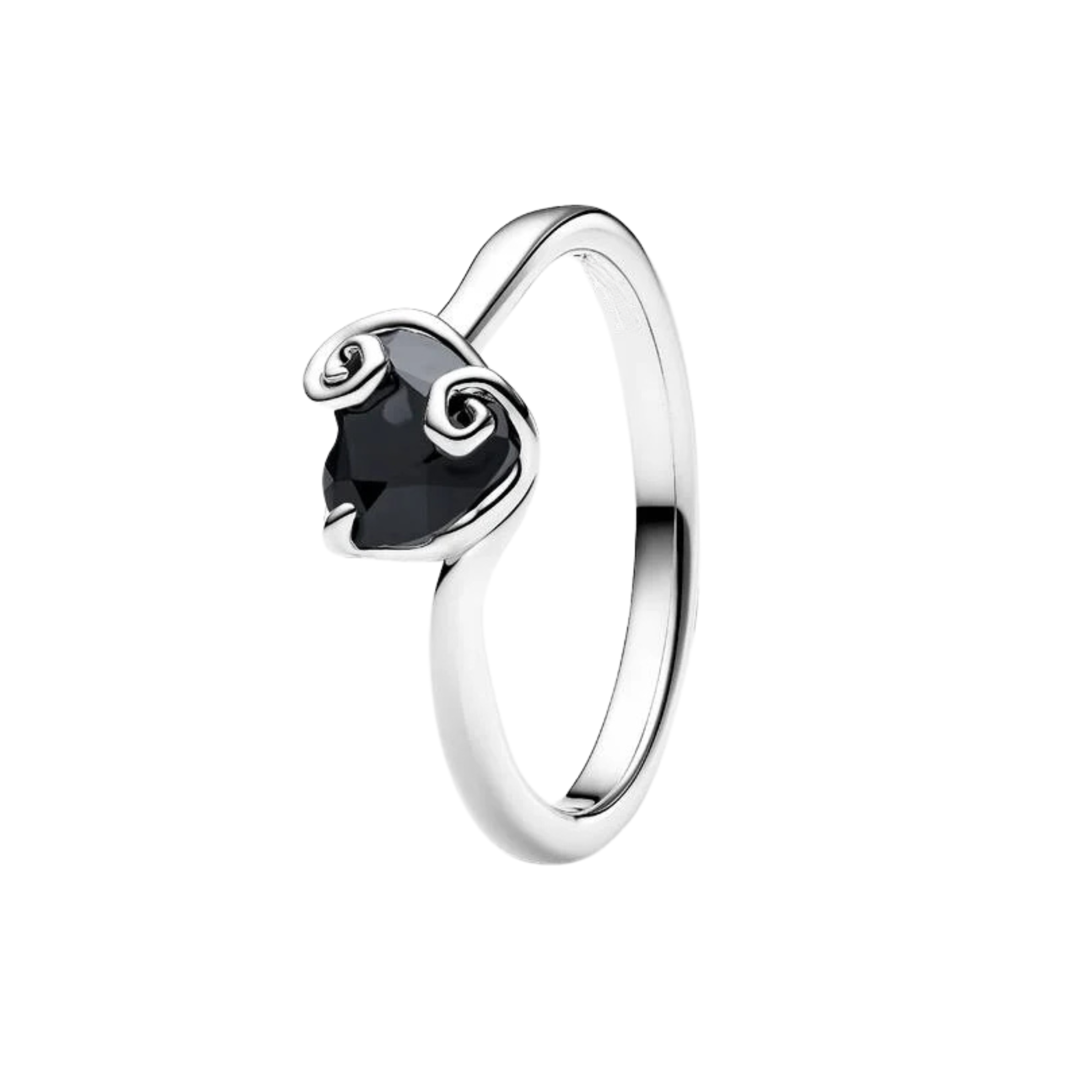 Elegant Heart Stone Ring for Women – Black & Purple Crystal Fashion Ring, Gold & Silver Tone Jewelry