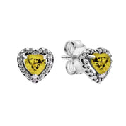 925 Sterling Silver Heart Jewelry Set – Necklace, Ring, Bracelet & Stud Earrings with Crystal Stones