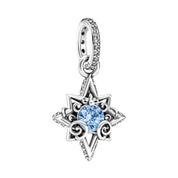 925 Sterling Silver Princess Charm Set – Glass Slipper & Sparkling Star Dangle Charms