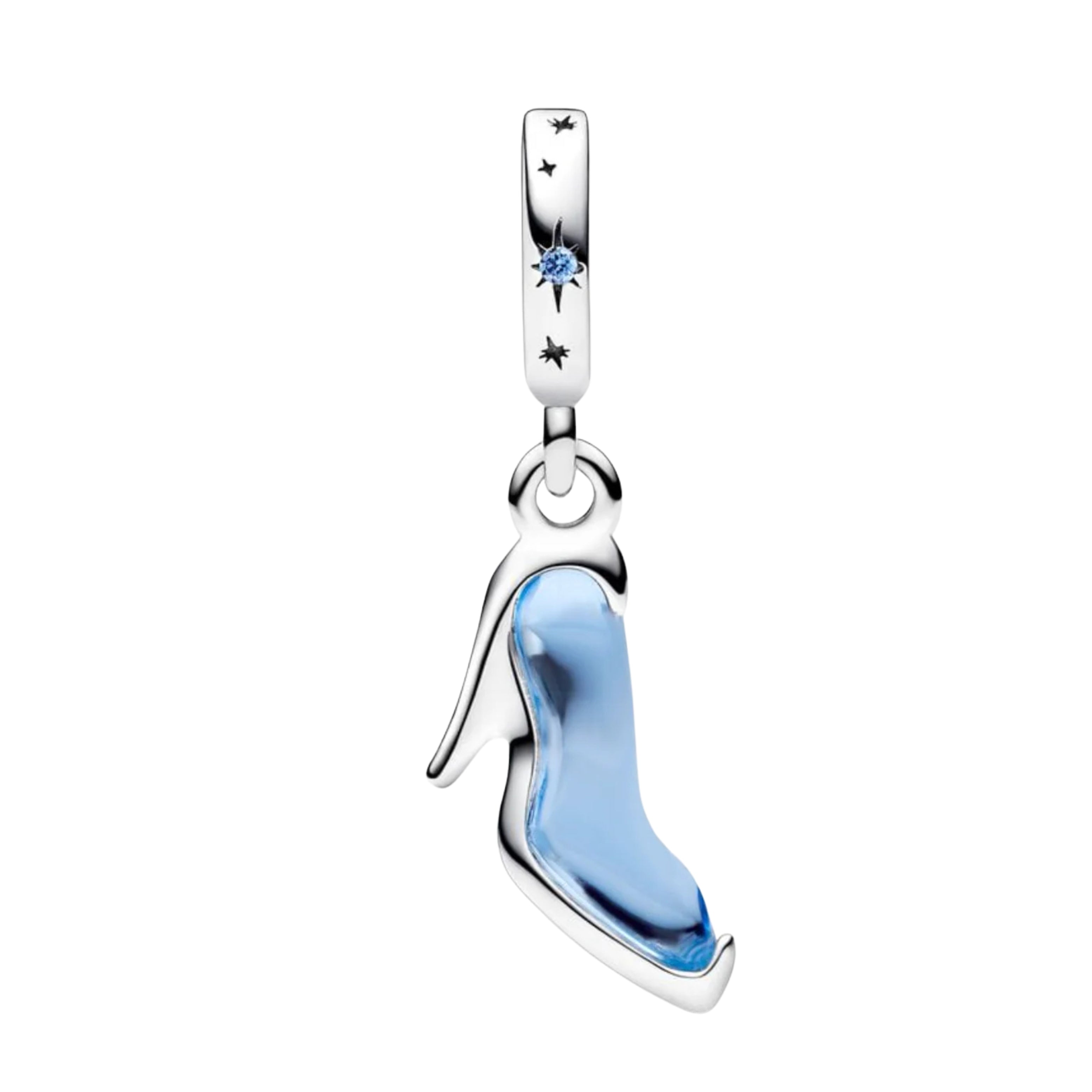 925 Sterling Silver Princess Charm Set – Glass Slipper & Sparkling Star Dangle Charms