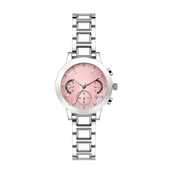 Women’s Silver Watches Set – Elegant Stainless Steel Bracelet Watches, Pink Black & Silver Dial Fashion Wristwatch