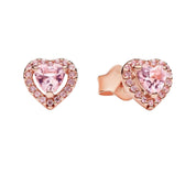925 Sterling Silver Heart Jewelry Set – Necklace, Ring, Bracelet & Stud Earrings with Crystal Stones