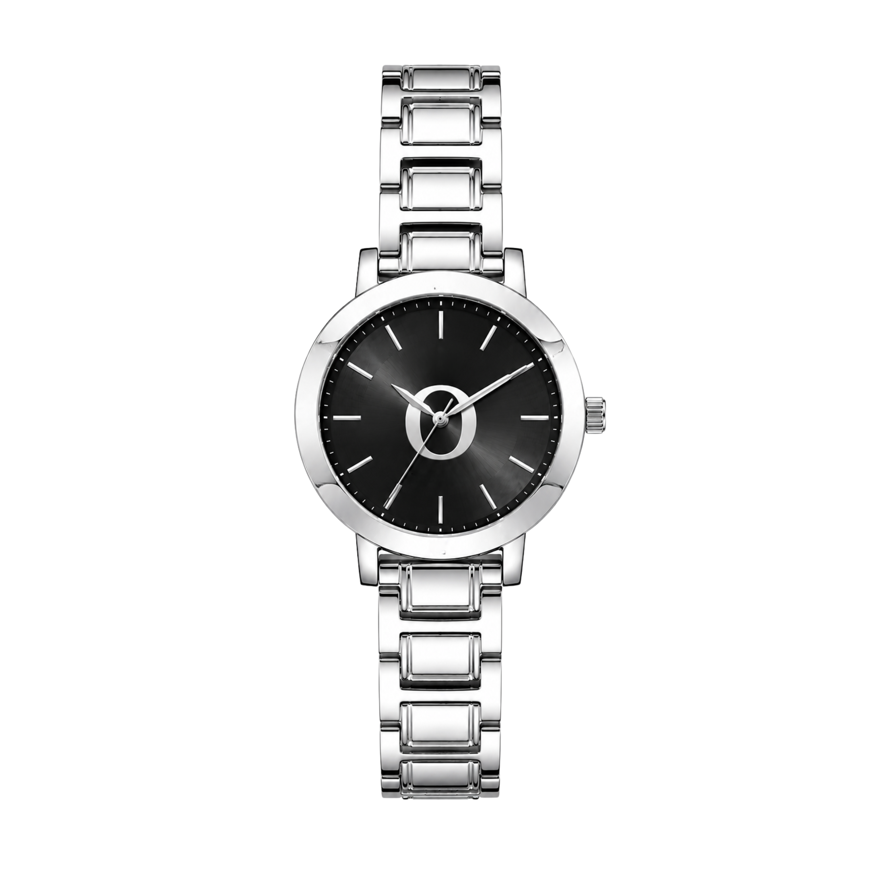 Women’s Silver Watches Set – Elegant Stainless Steel Bracelet Watches, Pink Black & Silver Dial Fashion Wristwatch