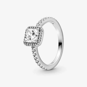 Sparkling Halo Rings 925 Sterling Silver