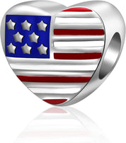 Family & Dreams Charm Collection – Moon, Cherry, Cat, Family & USA Heart Charms for Charm Bracelets