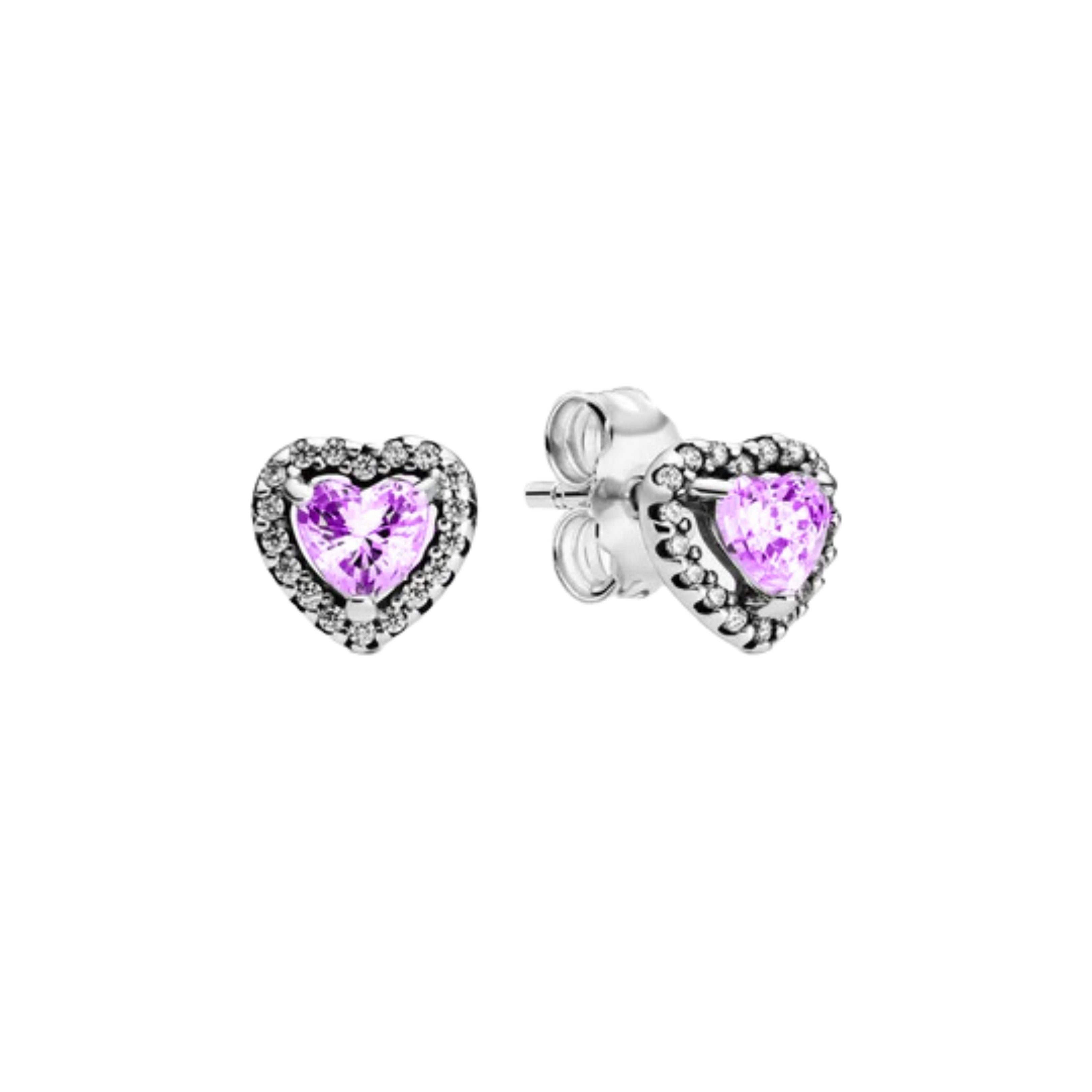 925 Sterling Silver Heart Jewelry Set – Necklace, Ring, Bracelet & Stud Earrings with Crystal Stones
