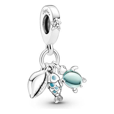 Ocean Charm Dangle for Bracelet | Turtle, Fish & Shell Pendant | Aesthetic Beach Jewelry Gift for Women