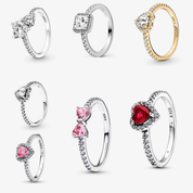 Sparkling Halo Rings 925 Sterling Silver