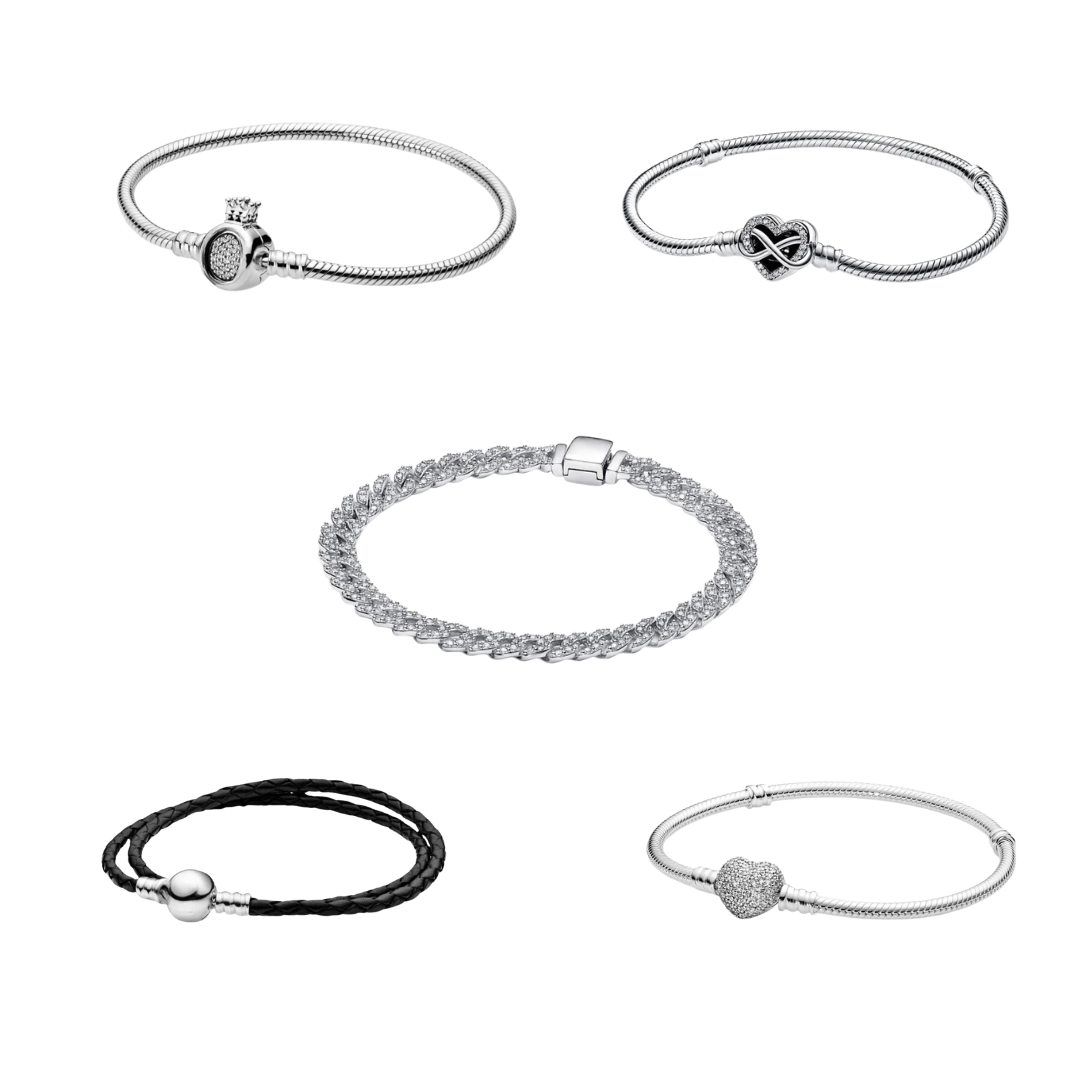 Pulsera con dijes de plata de ley 925