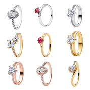 Anillos solitarios de plata de ley 925