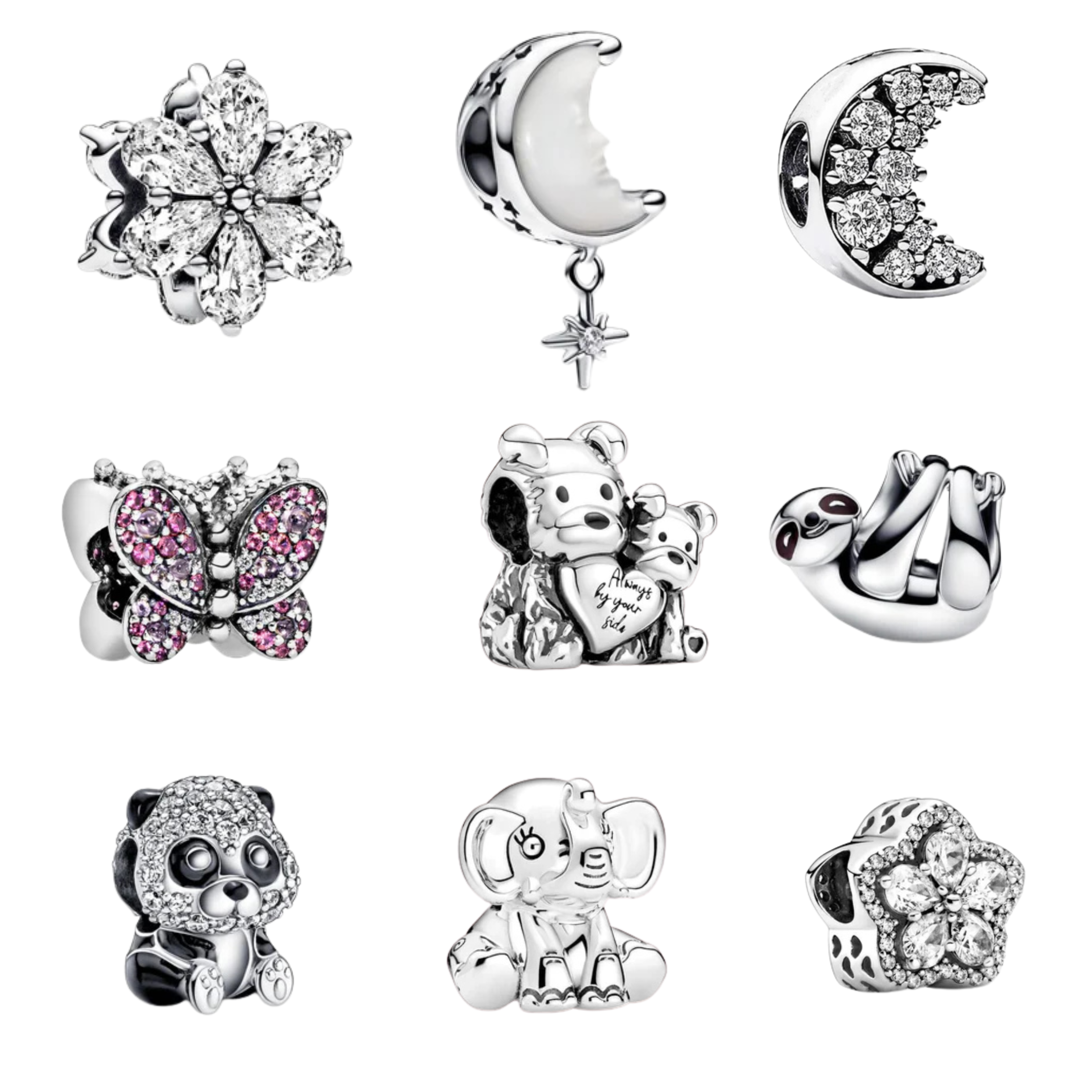 Abalorios para pulsera | Abalorios de animales, mariposas, lunas y cristales | Colección de joyería estética para mujer