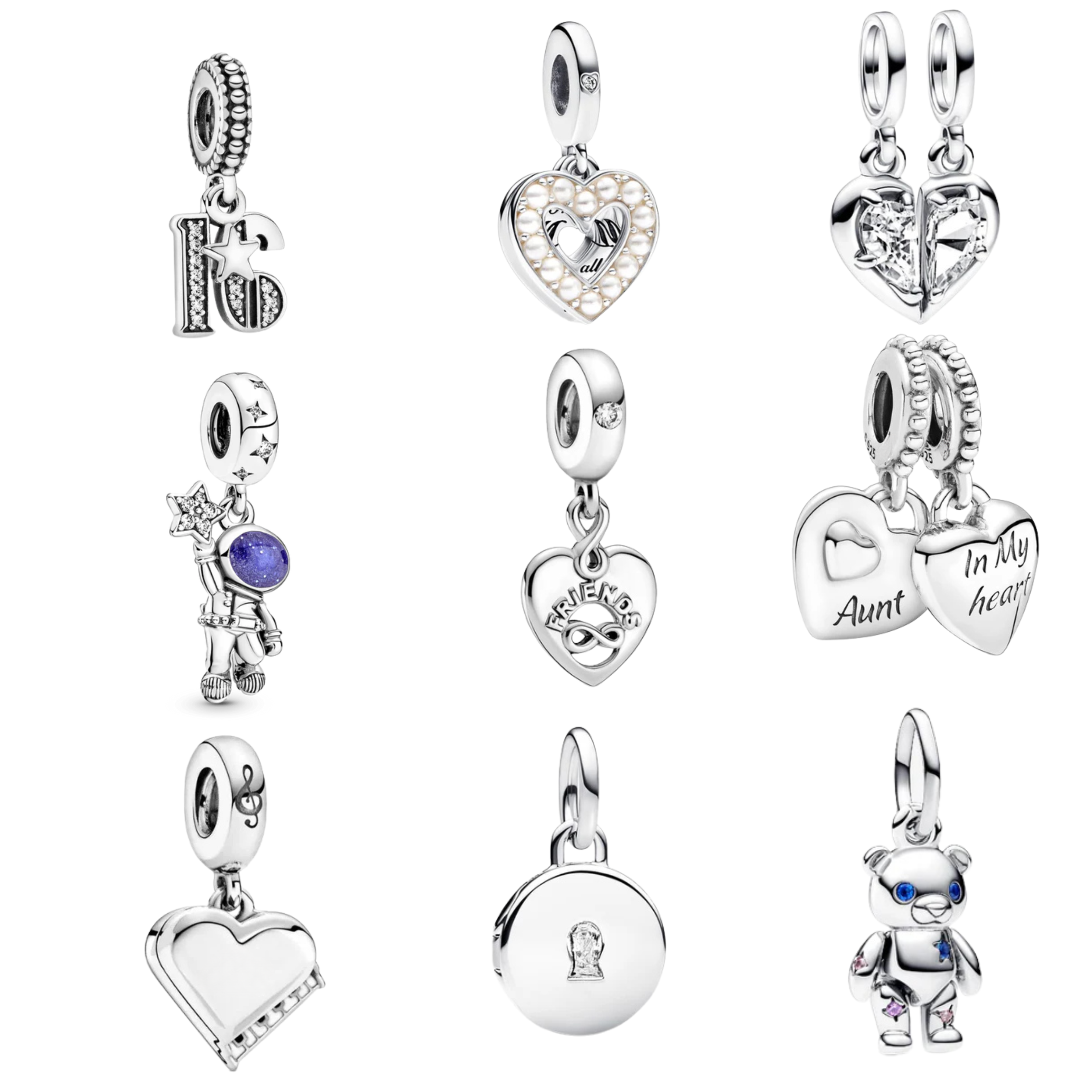 Abalorios de amor familiar para pulsera | Colgante de corazón para tía | Joyería de regalo significativo