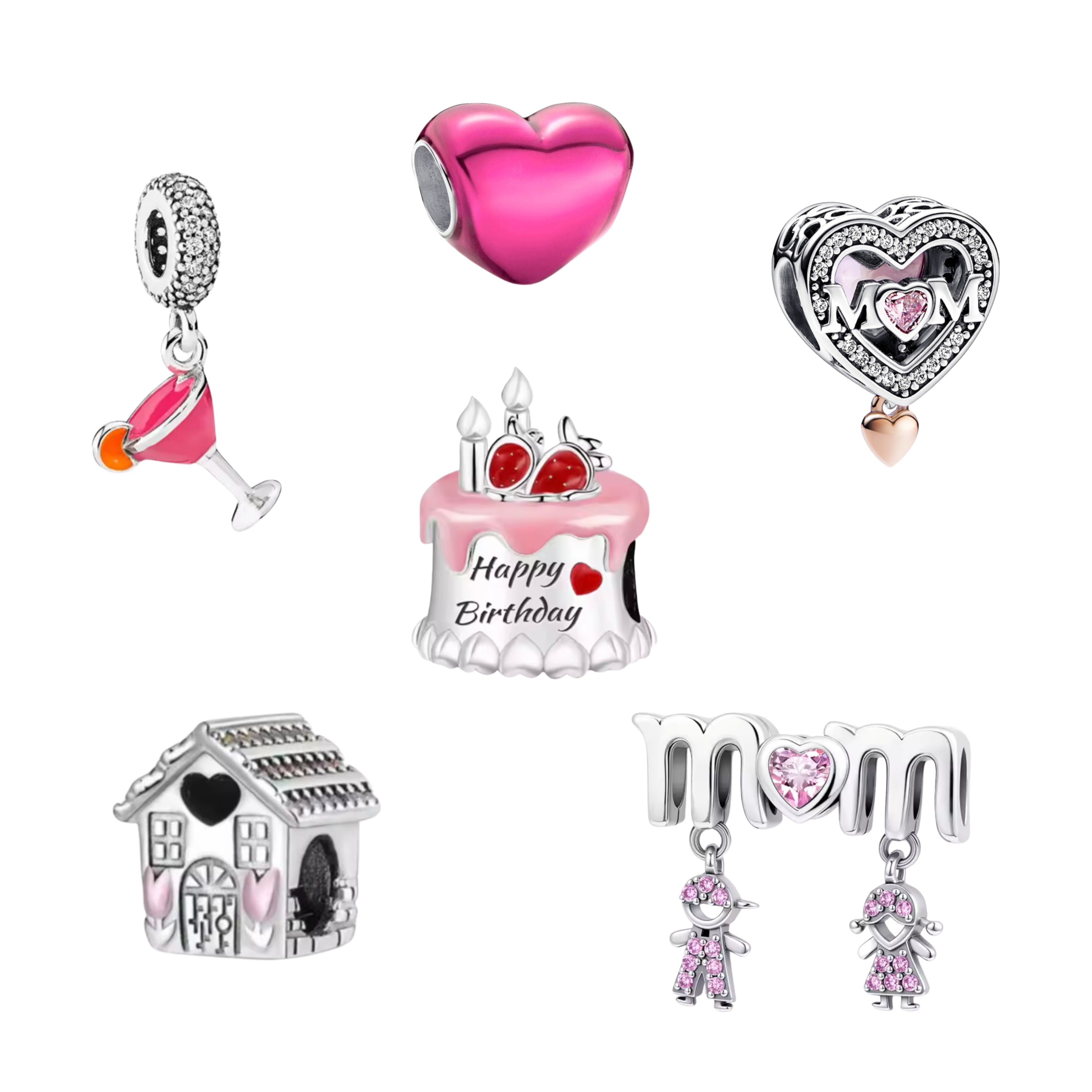 Abalorios Plata de Ley 925 Mamá y Amor para Pulsera