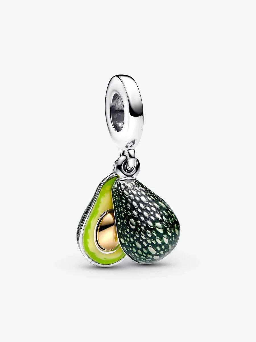 Dije de Aguacate para Pulsera | Lindo Dije Colgante con Esmalte Verde | Regalo de Joyería Estética para Mujer