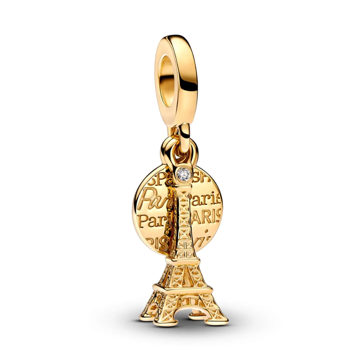 Abalorios Chapados en Oro de Plata de Ley 925 Viajes y Animales – Perro, Tortuga, Torre de París y Cuentas para Pulsera