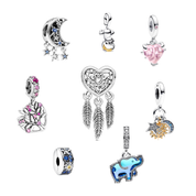 Charms inspirados en flores y animales | para pulsera | Accesorio de joyería elegante de plata s925