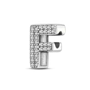 Charm con letra inicial para pulsera en plata de ley 925 (Abecedario de la A a la Z)
