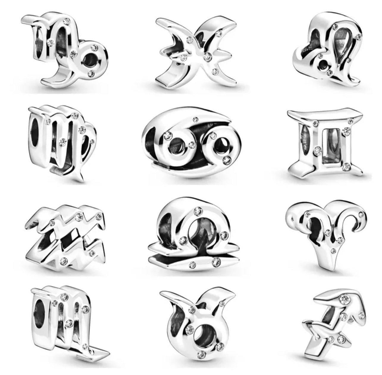 Charm del zodiaco en plata de ley 925 para pulsera: Charm del signo del horóscopo astrológico