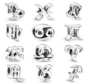 Charm del zodiaco en plata de ley 925 para pulsera: Charm del signo del horóscopo astrológico