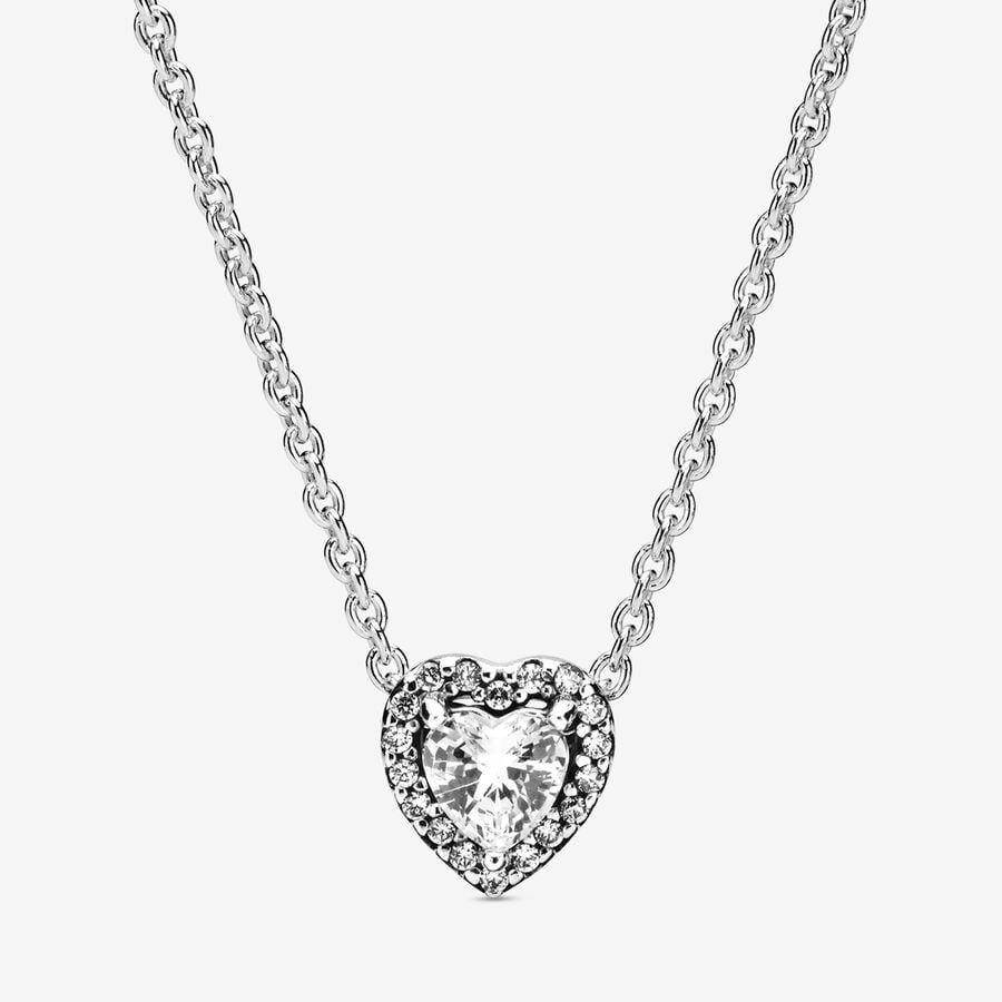 925 Sterling Silver Heart Jewelry Set – Necklace, Ring, Bracelet & Stud Earrings with Crystal Stones